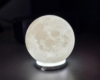 Mini Moon Lamp Shade – 3D Printed Realistic Lunar Model, Desktop Decor