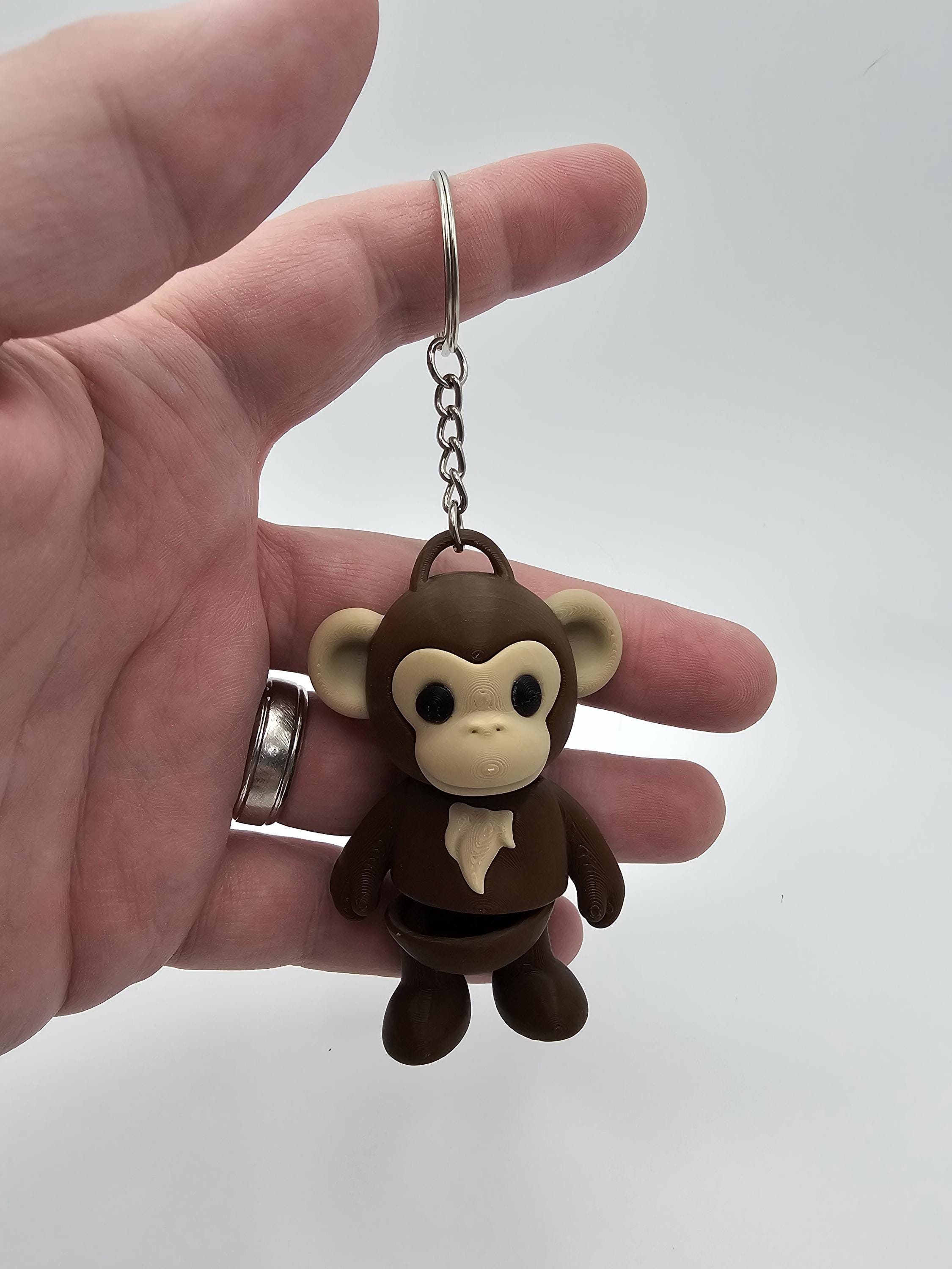 Monkey Keychain | 3D Printed Monkey - Etsy