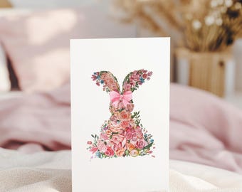 Coquette Bunny PNG, Floral Easter Bunny PNG, Millennial Aesthetic Clipart, Cute Pastel Colorful Digital Download for Sublimation & Crafts