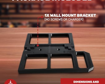 Soporte de pared/organizador de herramientas para cargador Milwaukee M12 M18 para garaje, taller o remolque.