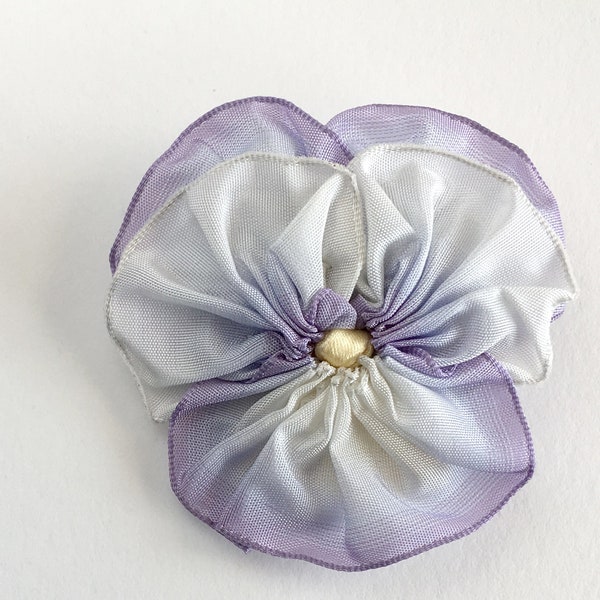 Lilac Vintage French Ribbon Brooch - Handmade Boutonniere