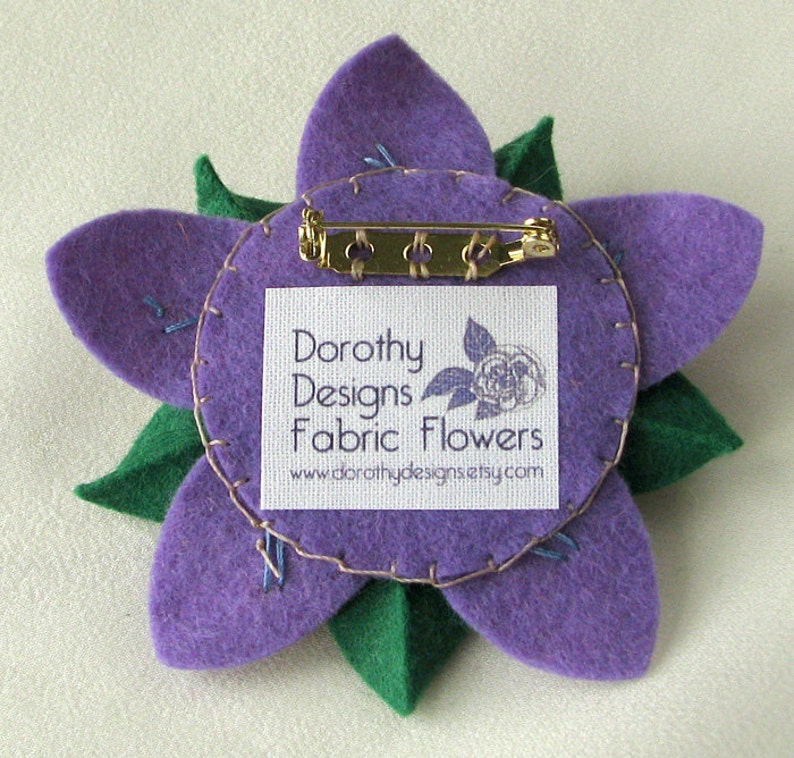 Mardi Gras Felt Flower Pin with Vintage White and Gold Fleur de Lys Button and Beads Handmade Boutonniere image 4