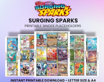 Surging Sparks | Pokémon Printable Placeholders for Binder