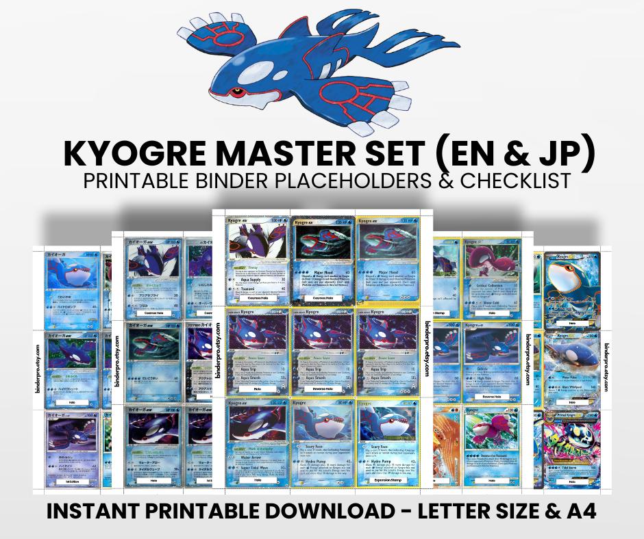 Kyogre (english & Japanese) Master Set With Checklist | Pokémon