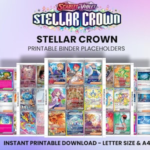 Stellar Crown | Pokémon Printable Placeholders for Binder