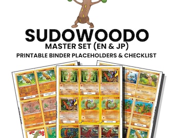 Sudowoodo (English & Japanese) Master Set with Checklist | Pokémon Printable Placeholders for Binder