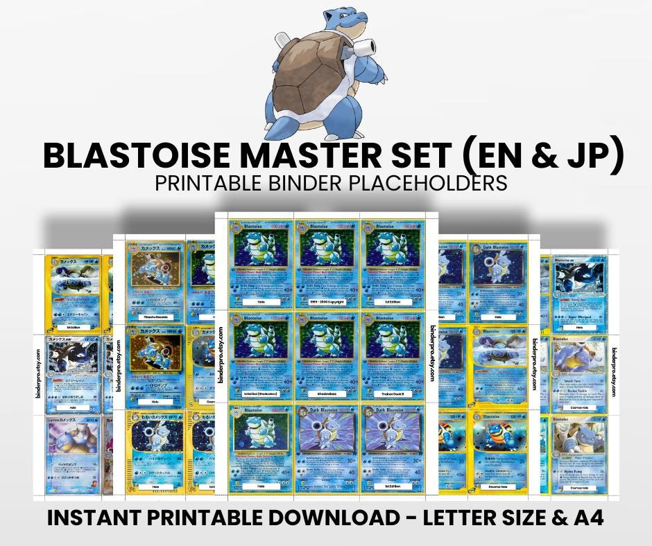 blastoise pokemon card binder Blastoise Pokemon Card Credit Card Skin – Anime Town Creations main image 1