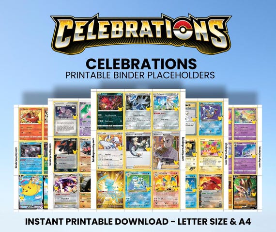 Celebrations | Pokmon Printable Placeholders for Binder - Etsy