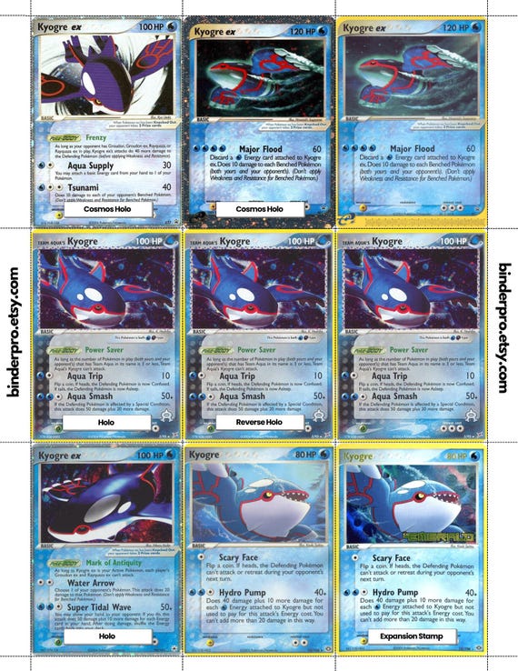 Kyogre (english & Japanese) Master Set With Checklist | Pokémon