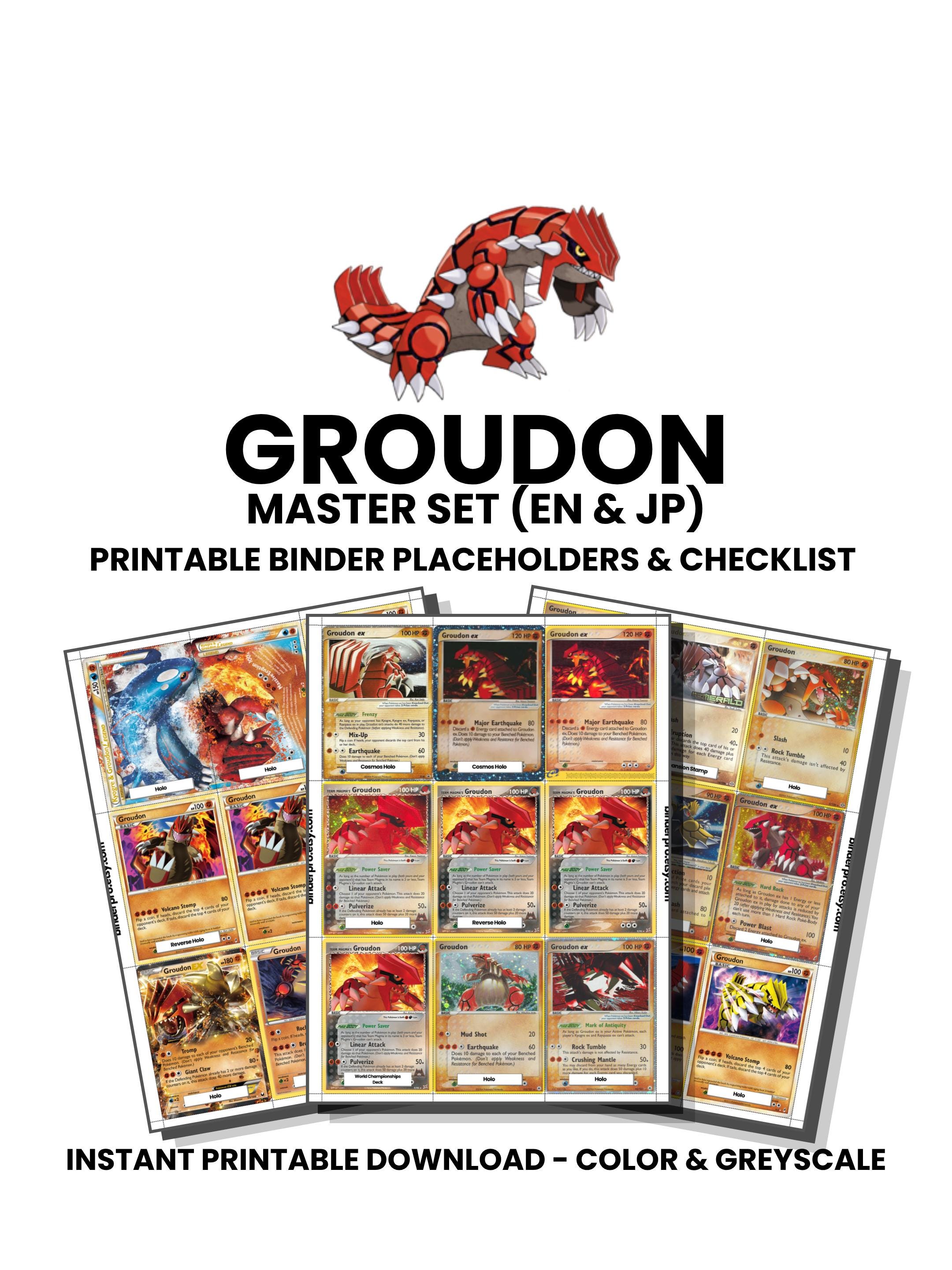Groudon (english & Japanese) Master Set With Checklist | Pokémon