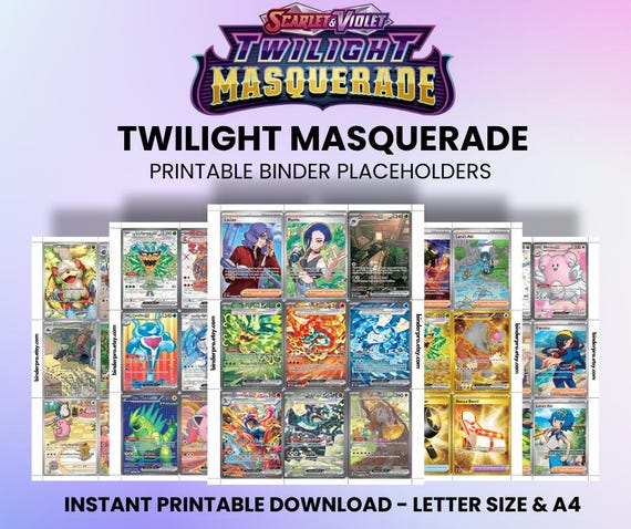 Twilight Masquerade | Pokmon Printable Placeholders for Binder - Etsy