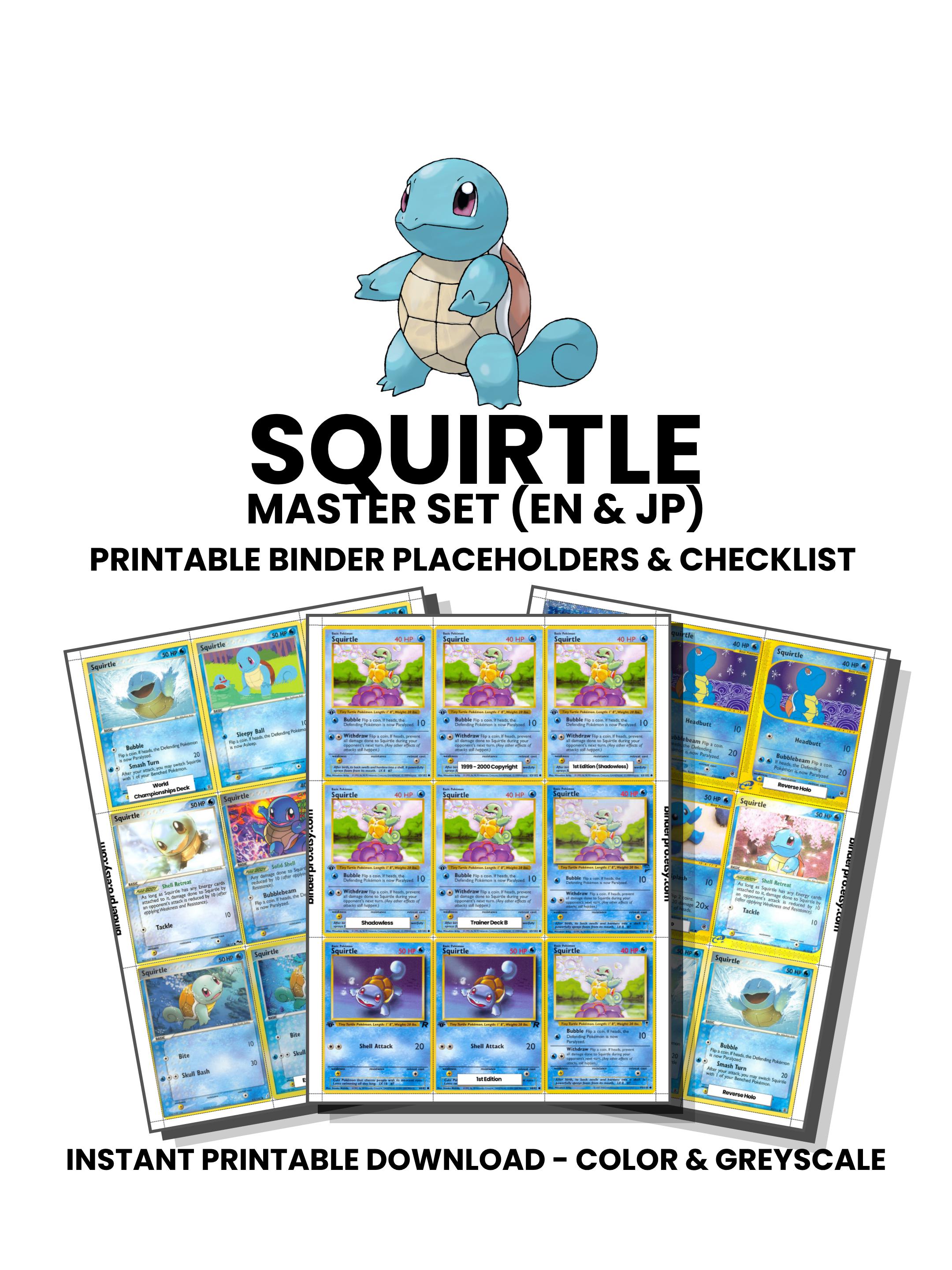 Squirtle (english & Japanese) Master Set With Checklist | Pokémon