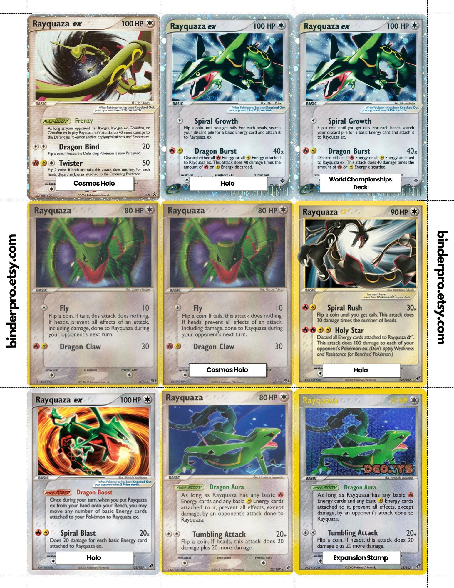 Rayquaza (english & Japanese) Master Set With Checklist | Pokémon