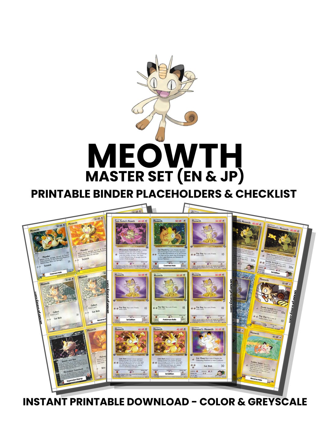Meowth (english & Japanese) Master Set With Checklist | Pokémon