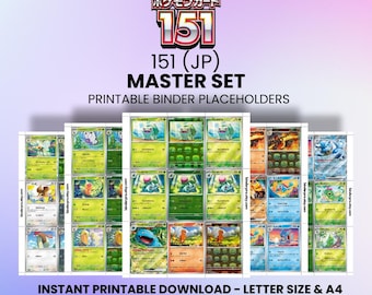 151 (JP) - Master Set | Pokémon Printable Placeholders for Binder