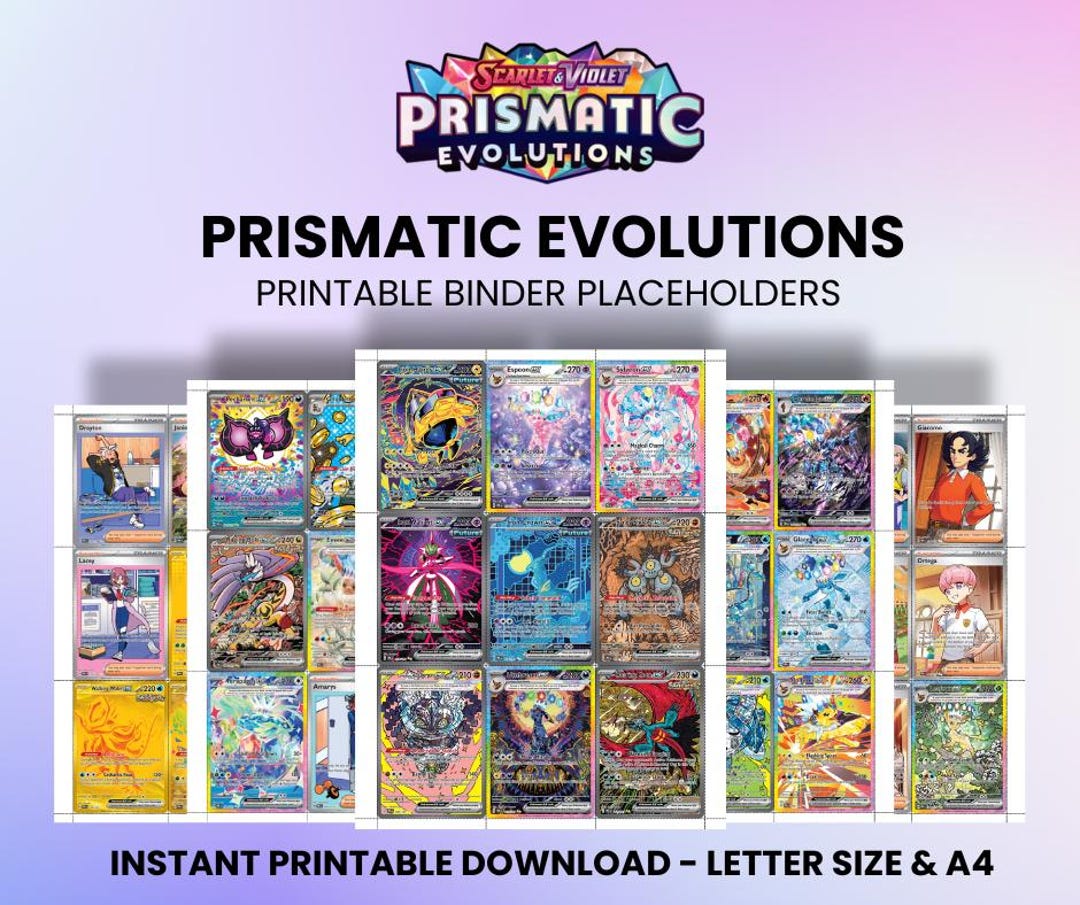 prismatic evolutions card binder Collection packed with vibrant cards from the latest Scarlet Pokemon TCG: Scarlet & Violet—Prismatic