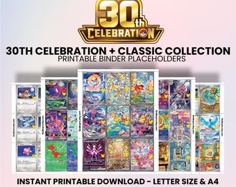 30th Celebration + Classic Collection (EN) | Pokémon Printable Placeholders for Binder