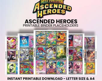 Ascended Heroes | Pokémon Printable Placeholders for Binder