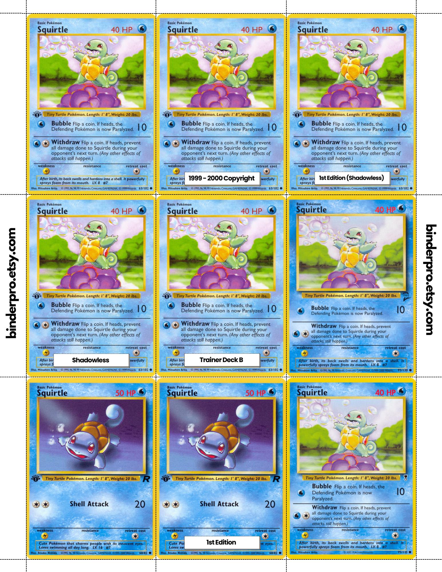 Squirtle (english & Japanese) Master Set With Checklist | Pokémon