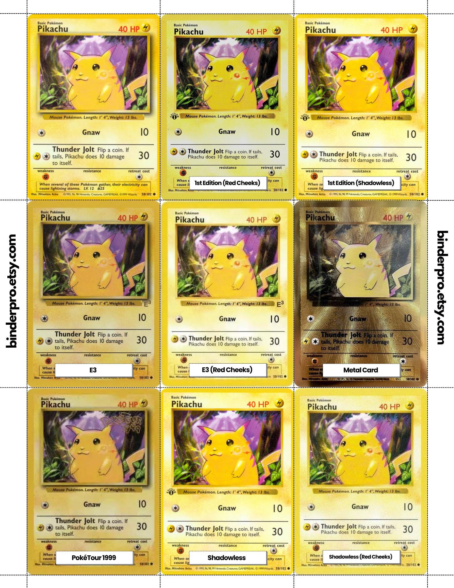 Pikachu (english & Japanese) Master Set With Checklist | Pokémon