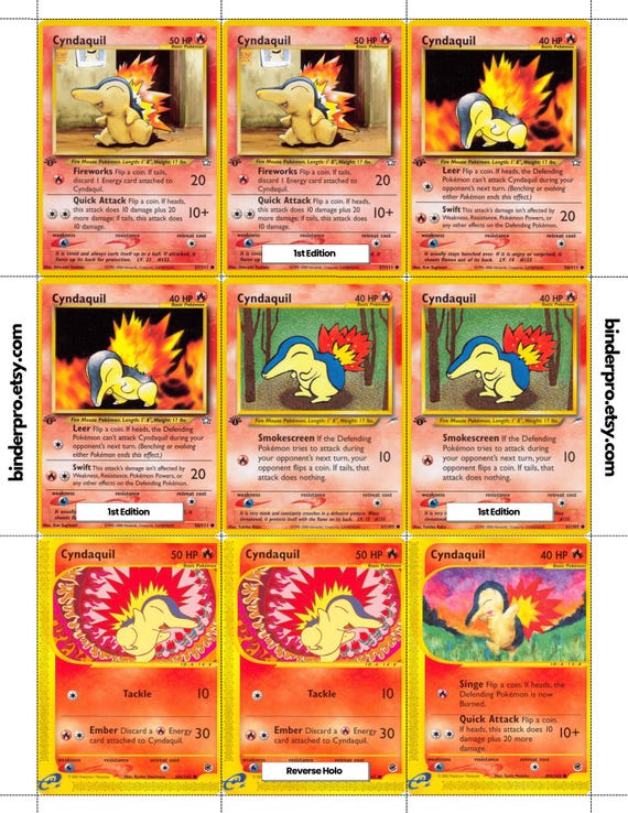 Cyndaquil (english & Japanese) Master Set With Checklist | Pokémon