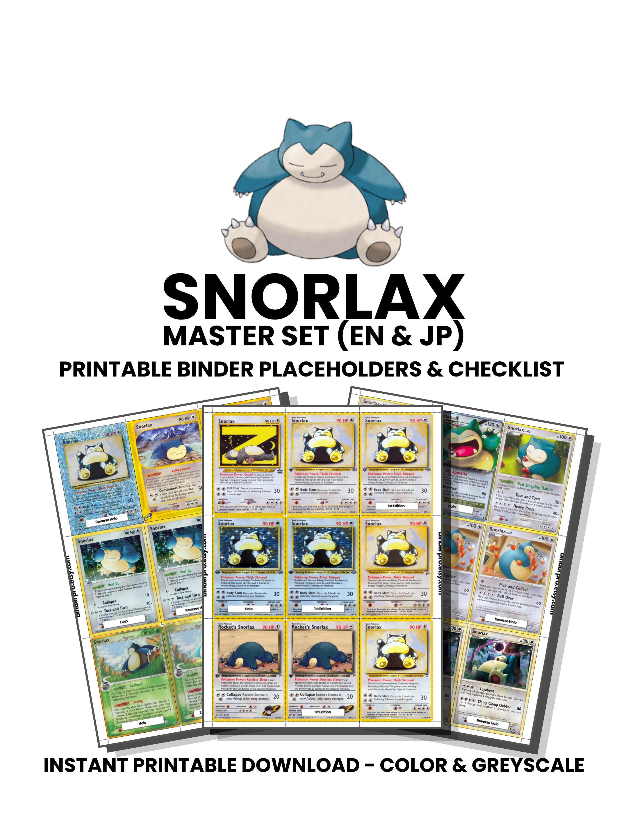 Snorlax (english & Japanese) Master Set With Checklist | Pokémon