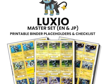 Luxio (English & Japanese) Master Set with Checklist | Pokémon Printable Placeholders for Binder