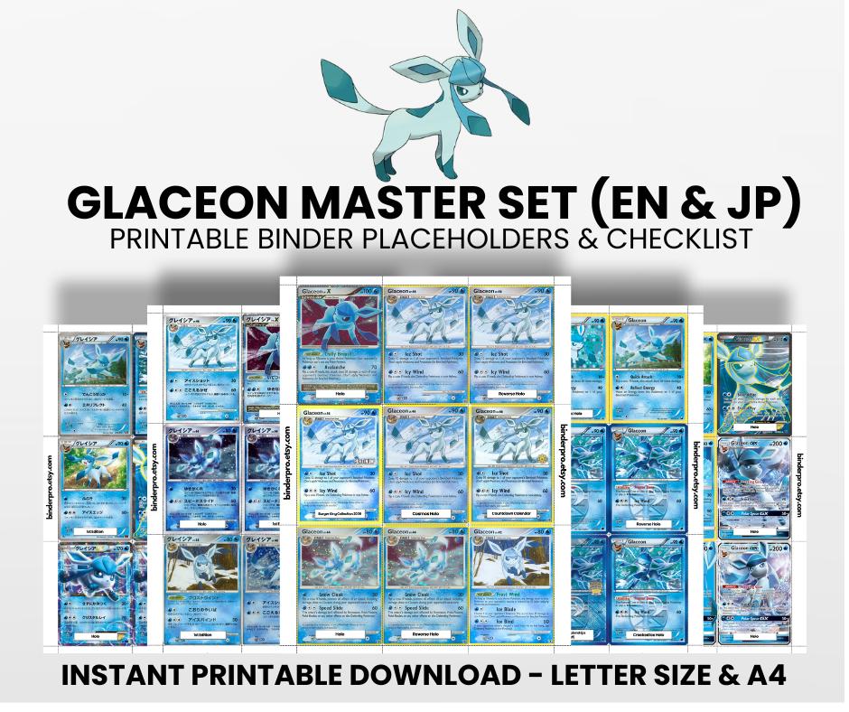 Glaceon (english & Japanese) Master Set With Checklist | Pokémon