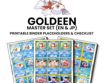 Goldeen (English & Japanese) Master Set with Checklist | Pokémon Printable Placeholders for Binder