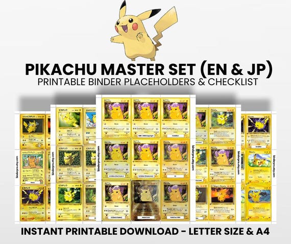 Pikachu (english & Japanese) Master Set With Checklist | Pokémon