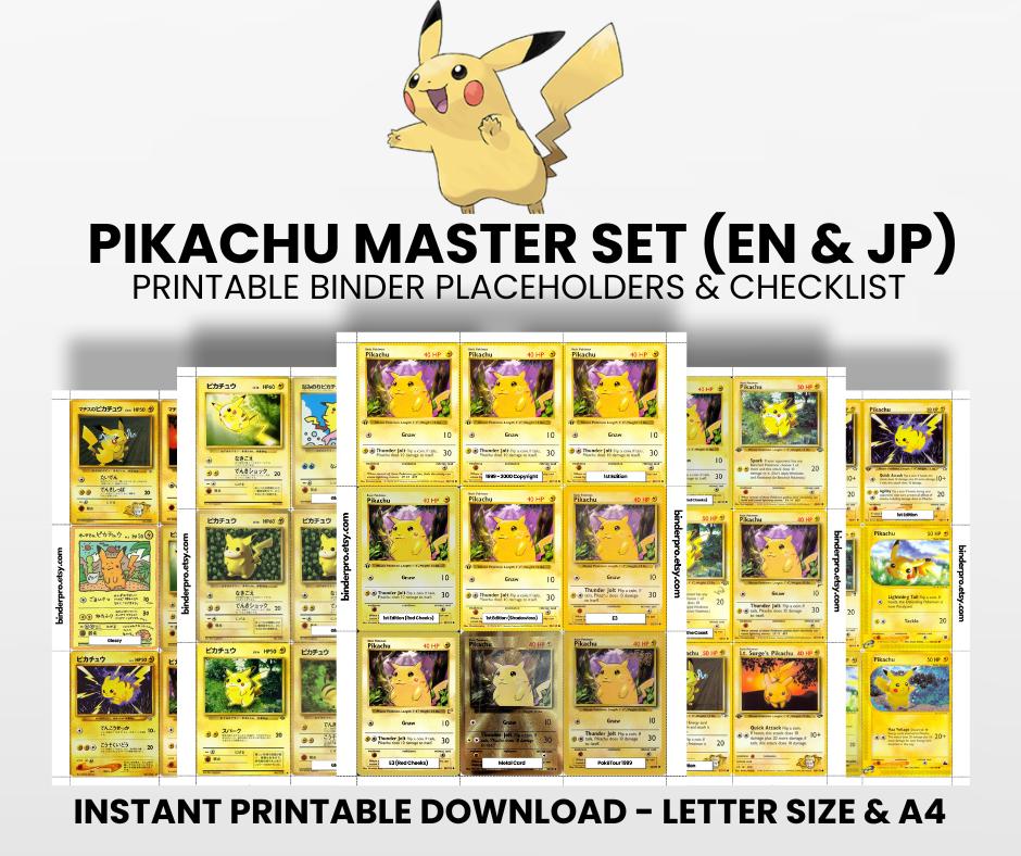 Pikachu (english & Japanese) Master Set With Checklist | Pokémon