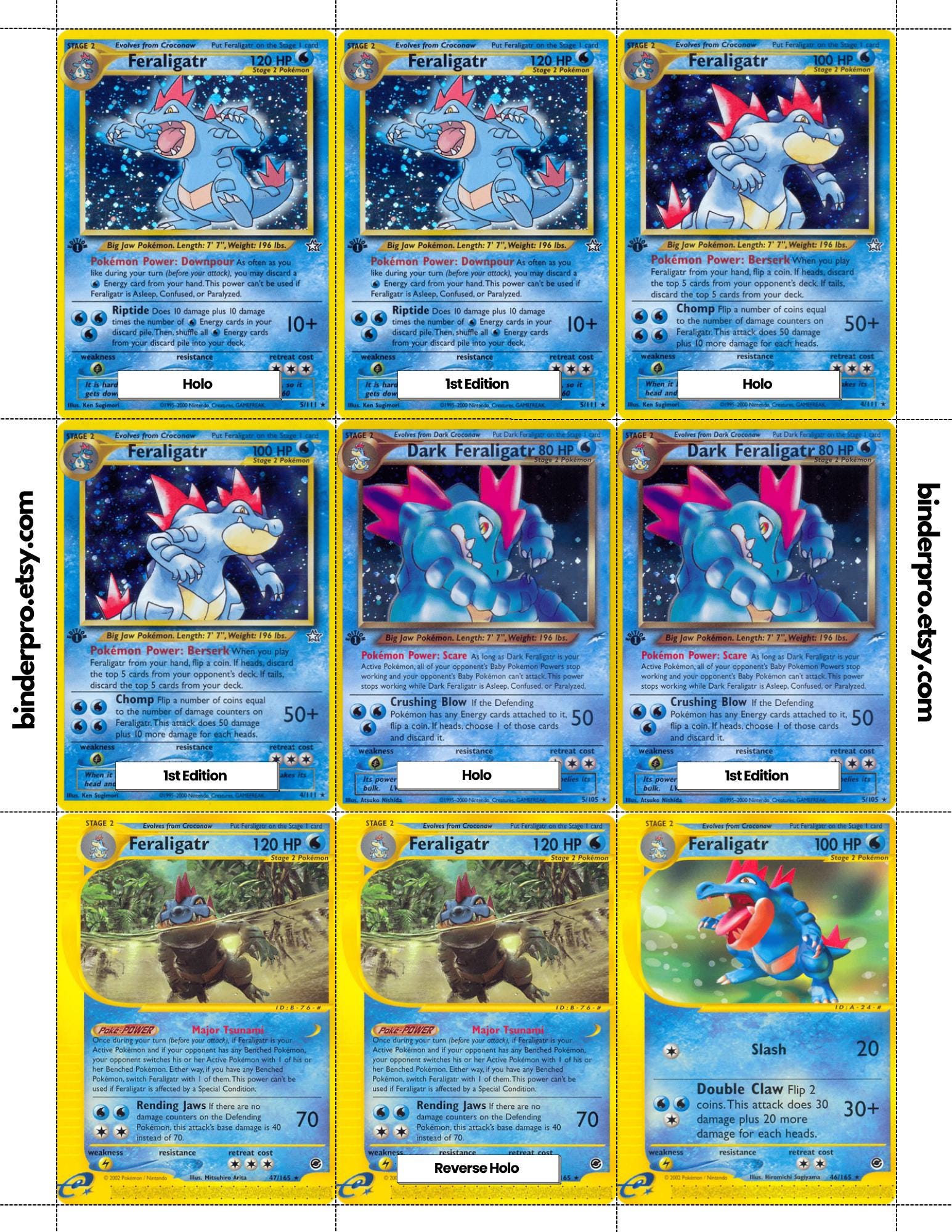 Feraligatr (english & Japanese) Master Set With Checklist