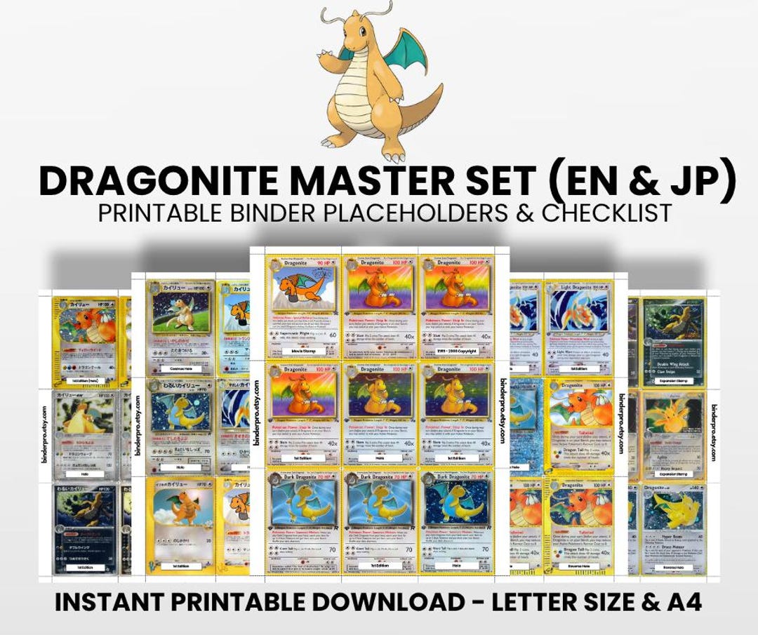 Dragonite (english & Japanese) Master Set With Checklist | Pokémon