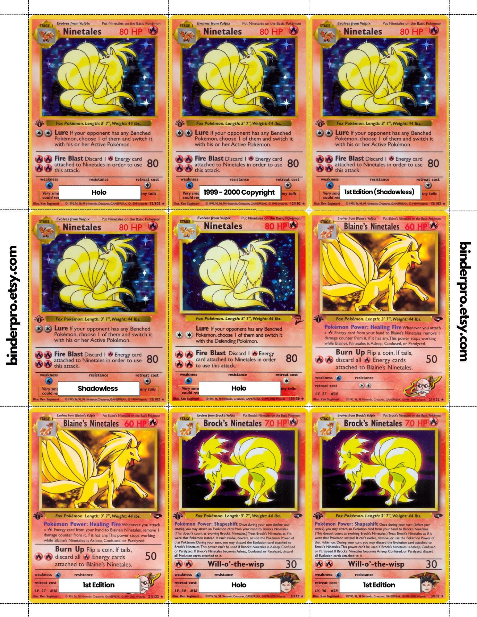 Ninetales (english & Japanese) Master Set With Checklist | Pokémon