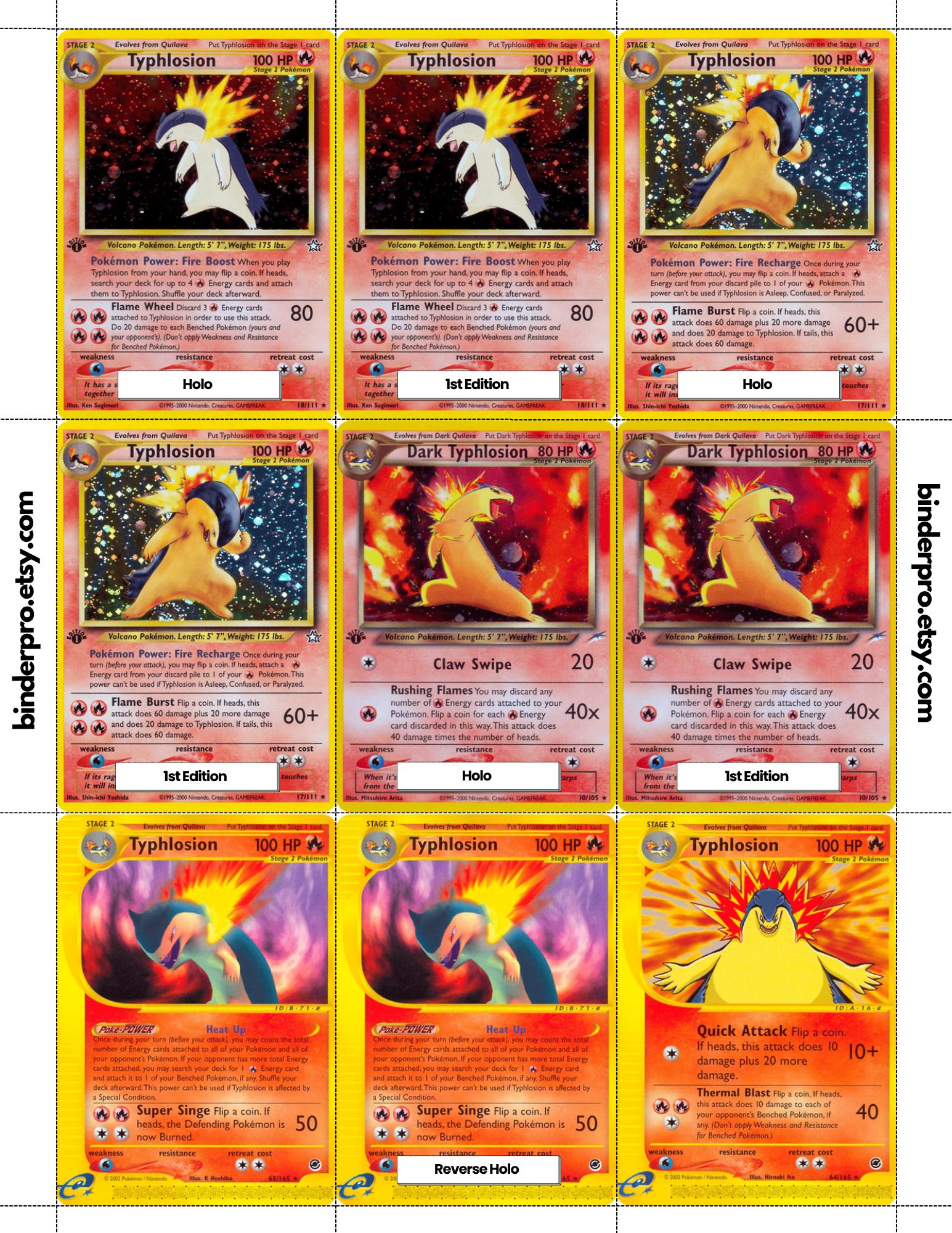 Typhlosion (english & Japanese) Master Set With Checklist