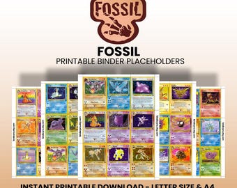 Fossil (English) | Pokémon Printable Placeholders for Binder