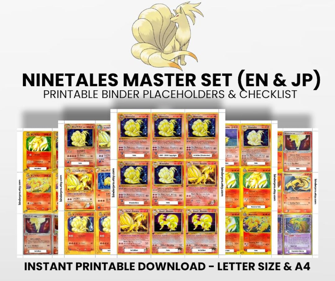 Ninetales (english & Japanese) Master Set With Checklist | Pokémon