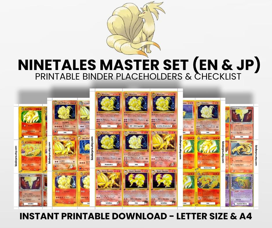Ninetales (english & Japanese) Master Set With Checklist | Pokémon