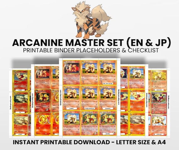 Arcanine (english & Japanese) Master Set With Checklist | Pokémon