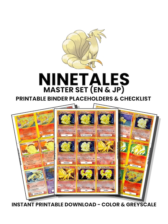 Ninetales (english & Japanese) Master Set With Checklist | Pokémon