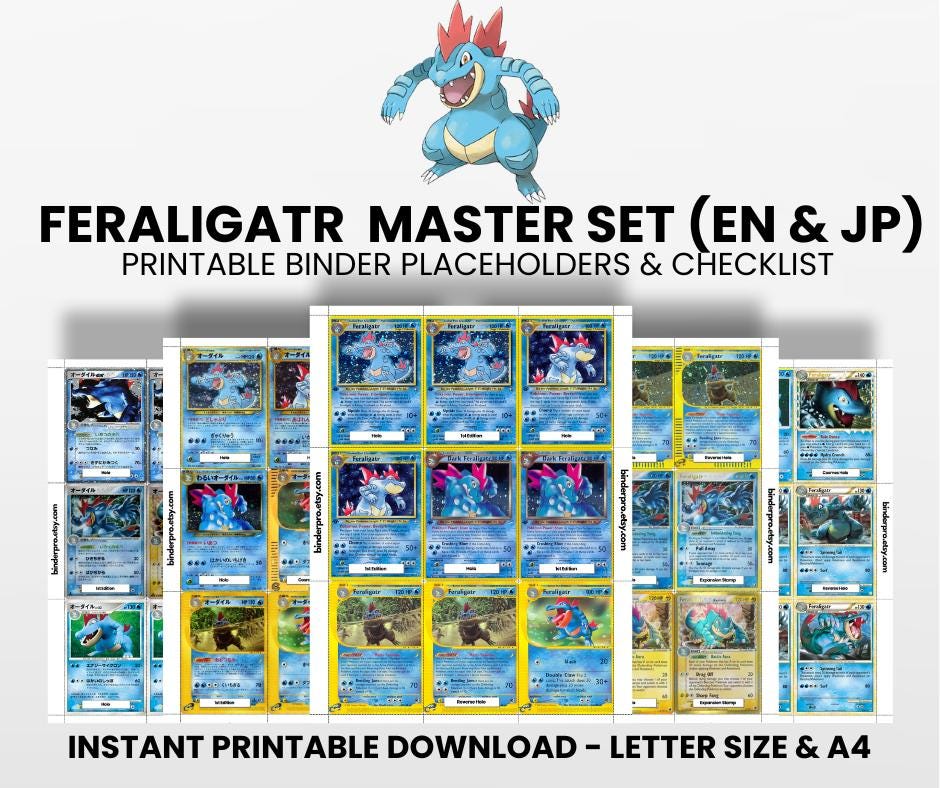 Feraligatr (english & Japanese) Master Set With Checklist