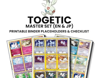 Togetic (English & Japanese) Master Set with Checklist | Pokémon Printable Placeholders for Binder
