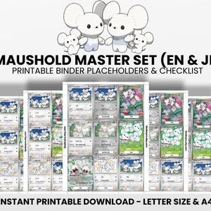 Maushold (English & Japanese) Master Set with Checklist | Pokémon Printable Placeholders for Binder