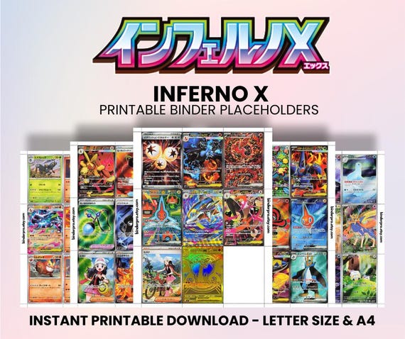 Inferno X (JP) | Pokémon Printable Placeholders for Binder - Etsy