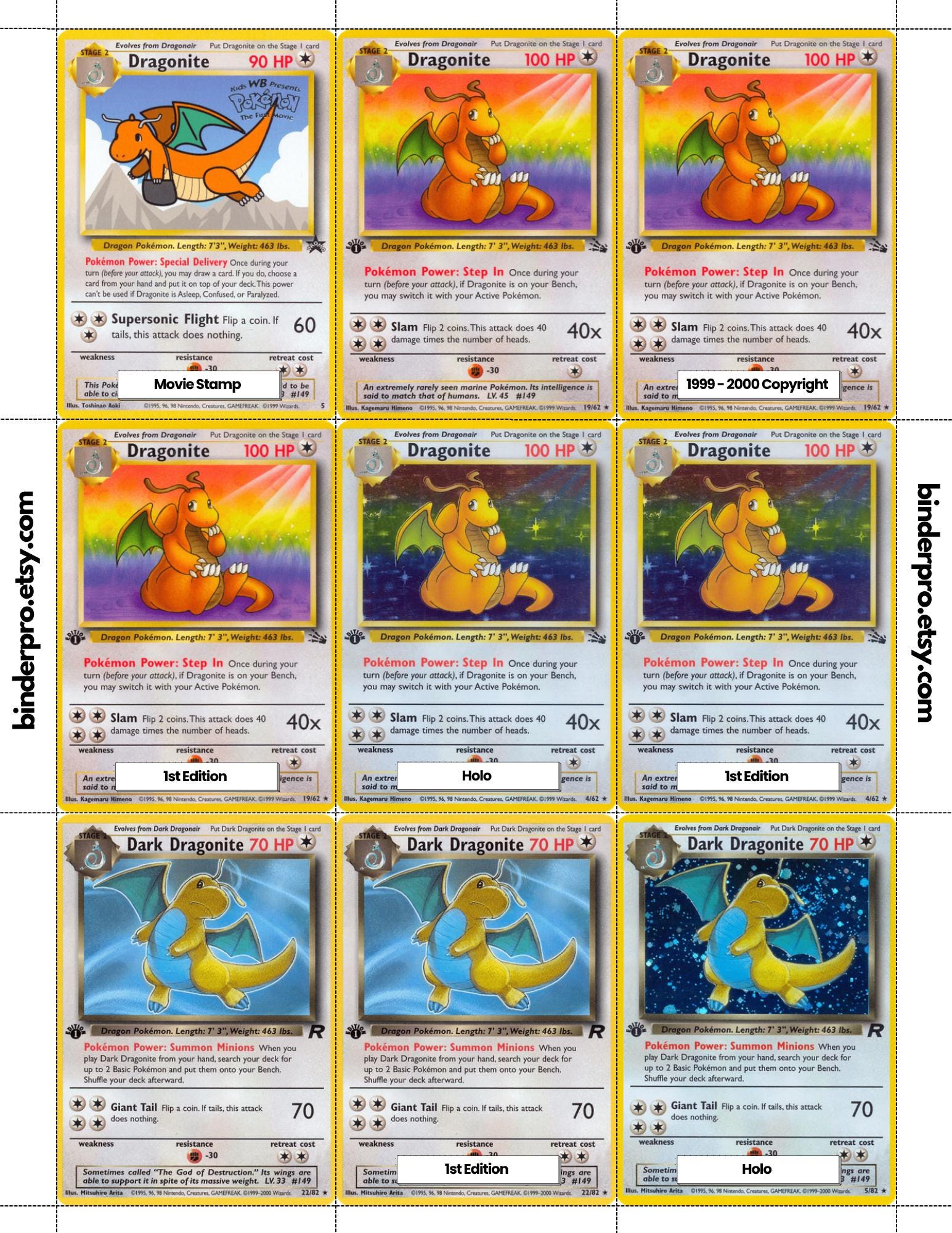 Dragonite (english & Japanese) Master Set With Checklist | Pokémon