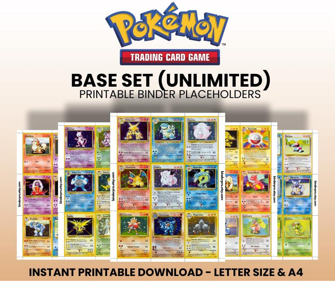 Base Set - Unlimited (english) | Pokémon Printable Placeholders