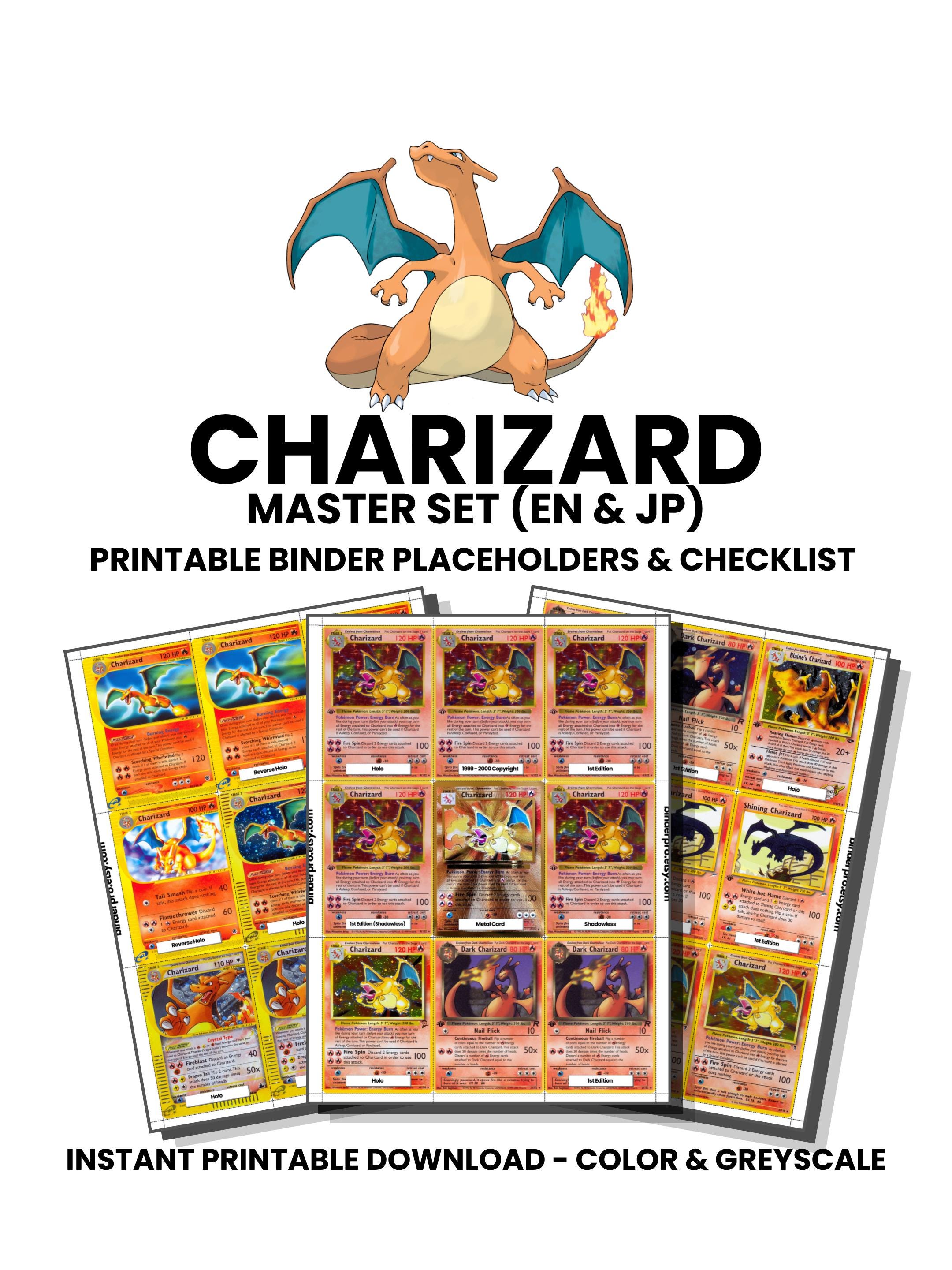 Charizard (english & Japanese) Basic Set | Pokémon Printable