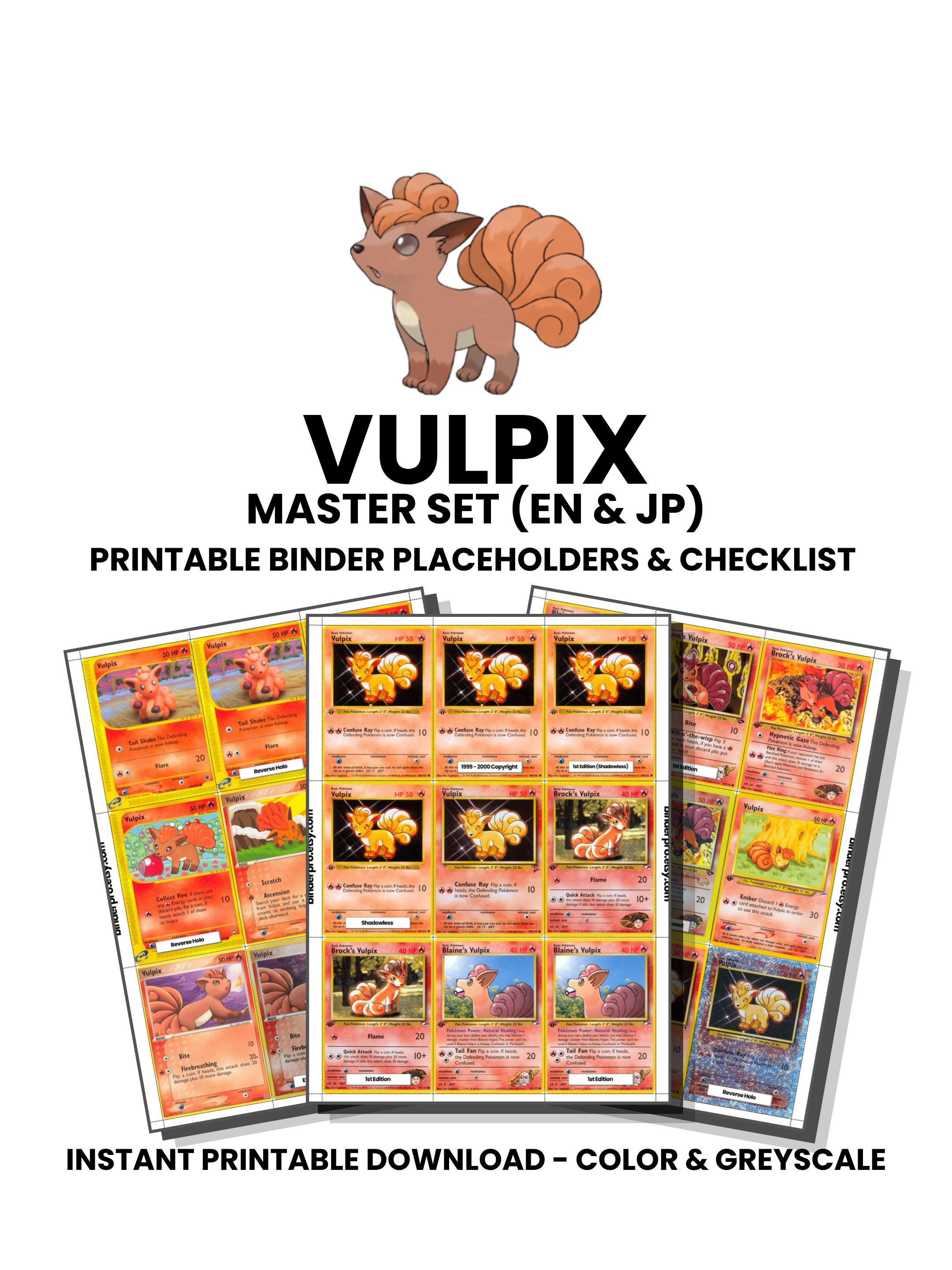 Vulpix (english & Japanese) Master Set With Checklist | Pokémon