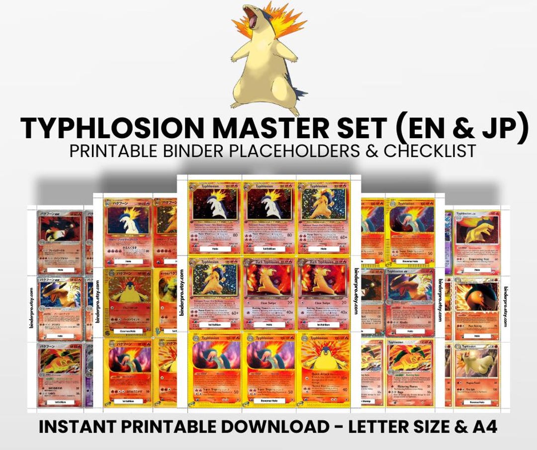 Typhlosion (english & Japanese) Master Set With Checklist