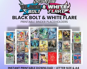 Black Bolt & White Flare | Pokémon Printable Placeholders for Binder